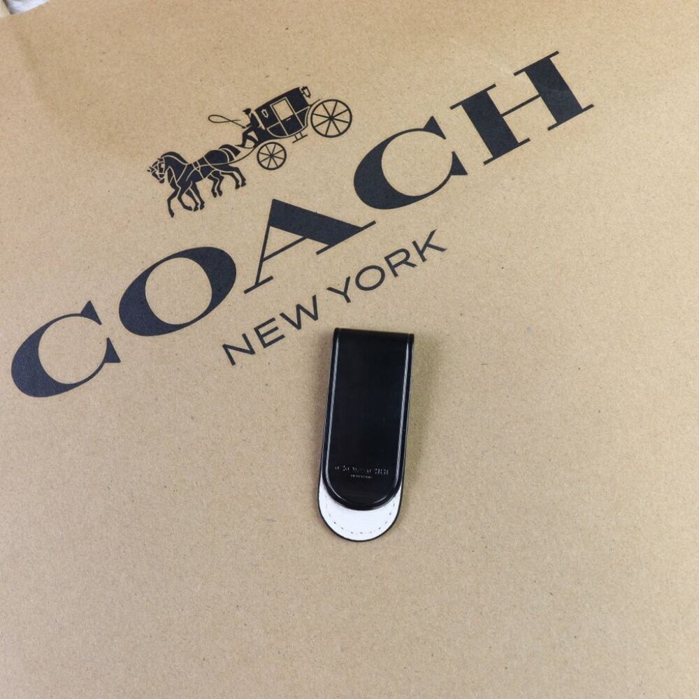 NWT COACH MONEY CLIP CM180 QB/CHALK